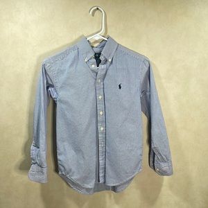 ralph lauren classic pinstripe button down shirt